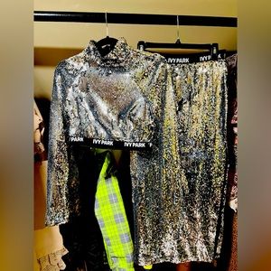 Ivy Park sequin top and skirt set. Size small.